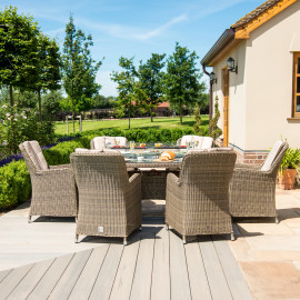 Winchester 6 Seat Oval Fire Pit Dining Set with Venice Chairs Winchester 6 Seat Oval Fire Pit Dining Set with Venice Chairs