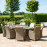 Winchester 8 Seat Round Fire Pit Dining Set with Venice Chairs and Lazy Susan