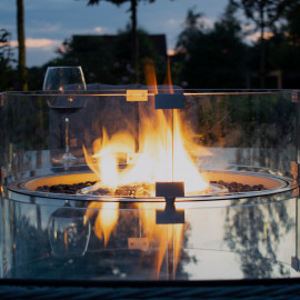 Winchester 8 Seat Round Fire Pit Dining Set with Venice Chairs and Lazy Susan Winchester 8 Seat Round Fire Pit Dining Set with Venice Chairs and Lazy Susan