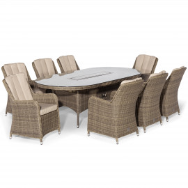 Winchester 8 Seat Oval Fire Pit Dining Set with Venice Chairs Winchester 8 Seat Oval Fire Pit Dining Set with Venice Chairs
