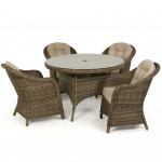 Winchester 4 Seat Round Dining Set with Heritage Chairs Winchester 4 Seat Round Dining Set with Heritage Chairs