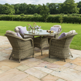 Winchester 4 Seat Round Dining Set with Heritage Chairs Winchester 4 Seat Round Dining Set with Heritage Chairs