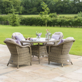 Winchester 4 Seat Round Dining Set with Heritage Chairs Winchester 4 Seat Round Dining Set with Heritage Chairs