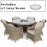 Winchester 6 Seat Round Ice Bucket Dining Set with Heritage Chairs Lazy Susan