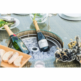 Winchester 6 Seat Round Ice Bucket Dining Set with Heritage Chairs Lazy Susan