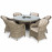 Winchester 6 Seat Round Ice Bucket Dining Set with Heritage Chairs Lazy Susan