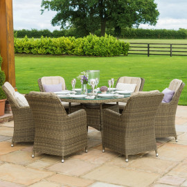 Winchester 6 Seat Round Ice Bucket Dining Set with Venice Chairs Lazy Susan Winchester 6 Seat Round Ice Bucket Dining Set with Venice Chairs Lazy Susan