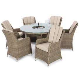 Winchester 6 Seat Round Ice Bucket Dining Set with Venice Chairs Lazy Susan Winchester 6 Seat Round Ice Bucket Dining Set with Venice Chairs Lazy Susan
