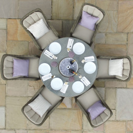 Winchester 6 Seat Round Ice Bucket Dining Set with Venice Chairs Lazy Susan Winchester 6 Seat Round Ice Bucket Dining Set with Venice Chairs Lazy Susan