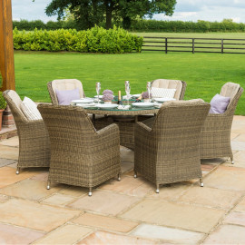 Winchester 6 Seat Round Ice Bucket Dining Set with Venice Chairs Lazy Susan Winchester 6 Seat Round Ice Bucket Dining Set with Venice Chairs Lazy Susan