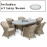 Winchester 6 Seat Oval Ice Bucket Dining Set with Heritage Chairs Lazy Susan