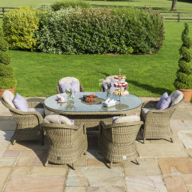 Winchester 6 Seat Oval Ice Bucket Dining Set with Heritage Chairs Lazy Susan Winchester 6 Seat Oval Ice Bucket Dining Set with Heritage Chairs Lazy Susan