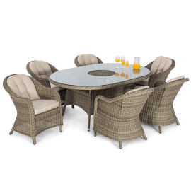 Winchester 6 Seat Oval Ice Bucket Dining Set with Heritage Chairs Lazy Susan Winchester 6 Seat Oval Ice Bucket Dining Set with Heritage Chairs Lazy Susan