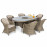Winchester 6 Seat Oval Ice Bucket Dining Set with Heritage Chairs Lazy Susan