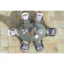 Winchester 6 Seat Oval Ice Bucket Dining Set with Heritage Chairs Lazy Susan Winchester 6 Seat Oval Ice Bucket Dining Set with Heritage Chairs Lazy Susan