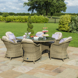 Winchester 6 Seat Oval Ice Bucket Dining Set with Heritage Chairs Lazy Susan Winchester 6 Seat Oval Ice Bucket Dining Set with Heritage Chairs Lazy Susan