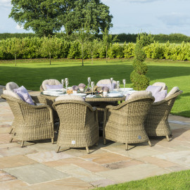 Winchester 8 Seat Round Ice Bucket Dining Set with Heritage Chairs Lazy Susan Winchester 8 Seat Round Ice Bucket Dining Set with Heritage Chairs Lazy Susan