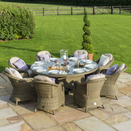 Winchester 8 Seat Round Ice Bucket Dining Set with Heritage Chairs Lazy Susan Winchester 8 Seat Round Ice Bucket Dining Set with Heritage Chairs Lazy Susan