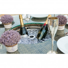 Winchester 8 Seat Round Ice Bucket Dining Set with Heritage Chairs Lazy Susan Winchester 8 Seat Round Ice Bucket Dining Set with Heritage Chairs Lazy Susan