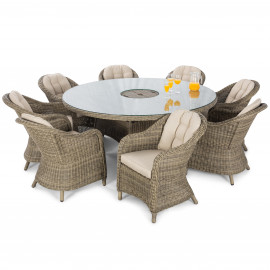 Winchester 8 Seat Round Ice Bucket Dining Set with Heritage Chairs Lazy Susan Winchester 8 Seat Round Ice Bucket Dining Set with Heritage Chairs Lazy Susan