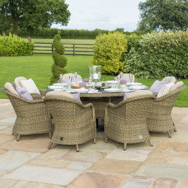 Winchester 8 Seat Round Ice Bucket Dining Set with Heritage Chairs Lazy Susan Winchester 8 Seat Round Ice Bucket Dining Set with Heritage Chairs Lazy Susan