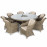 Winchester 8 Seat Round Ice Bucket Dining Set with Heritage Chairs Lazy Susan