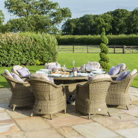 Winchester 8 Seat Round Ice Bucket Dining Set with Heritage Chairs Lazy Susan Winchester 8 Seat Round Ice Bucket Dining Set with Heritage Chairs Lazy Susan