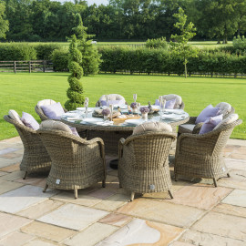 Winchester 8 Seat Round Ice Bucket Dining Set with Heritage Chairs Lazy Susan Winchester 8 Seat Round Ice Bucket Dining Set with Heritage Chairs Lazy Susan