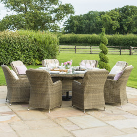 Winchester 8 Seat Round Ice Bucket Dining Set with Venice Chairs Lazy Susan Winchester 8 Seat Round Ice Bucket Dining Set with Venice Chairs Lazy Susan