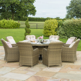 Winchester 8 Seat Round Ice Bucket Dining Set with Venice Chairs Lazy Susan Winchester 8 Seat Round Ice Bucket Dining Set with Venice Chairs Lazy Susan