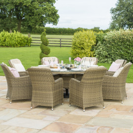 Winchester 8 Seat Round Ice Bucket Dining Set with Venice Chairs Lazy Susan Winchester 8 Seat Round Ice Bucket Dining Set with Venice Chairs Lazy Susan