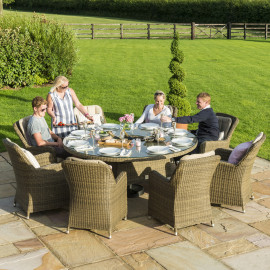 Winchester 8 Seat Round Ice Bucket Dining Set with Venice Chairs Lazy Susan Winchester 8 Seat Round Ice Bucket Dining Set with Venice Chairs Lazy Susan