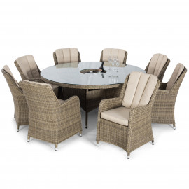 Winchester 8 Seat Round Ice Bucket Dining Set with Venice Chairs Lazy Susan Winchester 8 Seat Round Ice Bucket Dining Set with Venice Chairs Lazy Susan