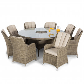 Winchester 8 Seat Round Ice Bucket Dining Set with Venice Chairs Lazy Susan Winchester 8 Seat Round Ice Bucket Dining Set with Venice Chairs Lazy Susan