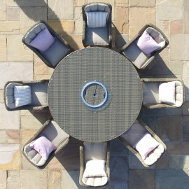 Winchester 8 Seat Round Ice Bucket Dining Set with Venice Chairs Lazy Susan Winchester 8 Seat Round Ice Bucket Dining Set with Venice Chairs Lazy Susan