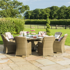 Winchester 8 Seat Round Ice Bucket Dining Set with Venice Chairs Lazy Susan Winchester 8 Seat Round Ice Bucket Dining Set with Venice Chairs Lazy Susan