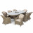 Winchester 8 Seat Oval Ice Bucket Dining Set with Heritage Chairs Lazy Susan