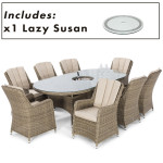 Winchester 8 Seat Oval Ice Bucket Dining Set with Venice Chairs Lazy Susan Winchester 8 Seat Oval Ice Bucket Dining Set with Venice Chairs Lazy Susan