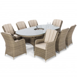Winchester 8 Seat Oval Ice Bucket Dining Set with Venice Chairs Lazy Susan Winchester 8 Seat Oval Ice Bucket Dining Set with Venice Chairs Lazy Susan