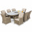 Winchester 8 Seat Oval Ice Bucket Dining Set with Venice Chairs Lazy Susan