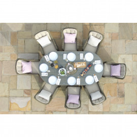Winchester 8 Seat Oval Ice Bucket Dining Set with Venice Chairs Lazy Susan Winchester 8 Seat Oval Ice Bucket Dining Set with Venice Chairs Lazy Susan