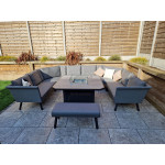 LUNA U shape sofa with gas firepit & ottoman LUNA U shape sofa with gas firepit & ottoman