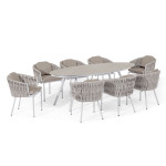 Marina 8 Seat Oval Dining Set / Sandstone Marina 8 Seat Oval Dining Set / Sandstone