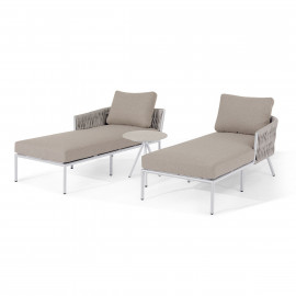 Marina Double Sunlounger Set / Sandstone Marina Double Sunlounger Set / Sandstone