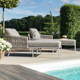 Marina Double Sunlounger Set / Sandstone Marina Double Sunlounger Set / Sandstone