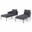 Marina Double Sunlounger Set / Charcoal