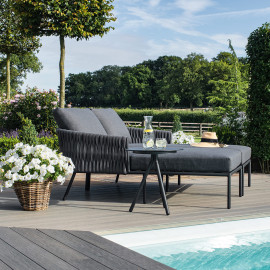 Marina Double Sunlounger Set / Charcoal Marina Double Sunlounger Set / Charcoal