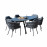 Marina 6 Seat Oval Dining Set / Charcoal