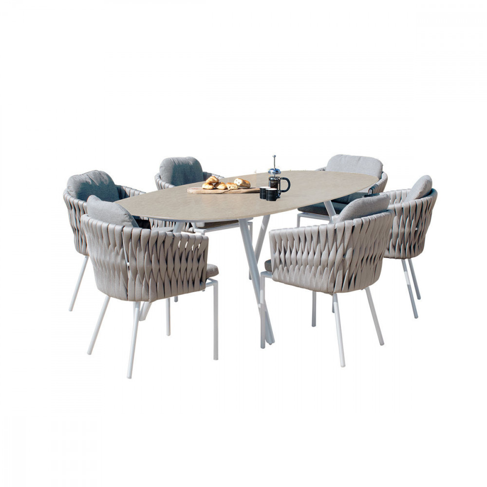 Marina 6 Seat Oval Dining Set / Sandstone Marina 6 Seat Oval Dining Set / Sandstone