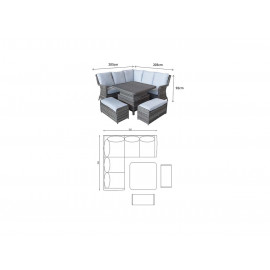 MIA Corner Dining with Lift Table MIA Corner Dining with Lift Table